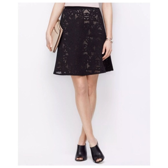 Ann Taylor Dresses & Skirts - Ann Taylor | Black Lace A Line Skirt